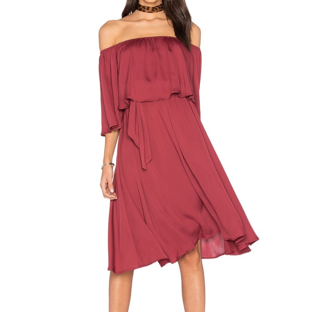House of Harlow off the shoulder midi dress